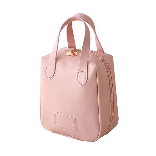 wasserdichte Kosmetiktasche mit großem Fassungsvermögen, Tragbare Reise Kosmetiktasche Damen, Kosmetiktasche für Handtasche mit Fächern, PU-Leder Kosmetikkoffer, Make-up Tasche Organizer (Rosa) von GUSHE