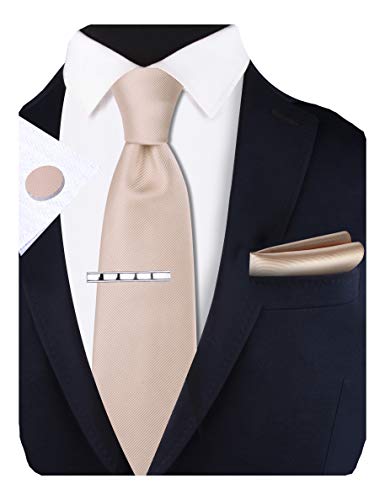 Gusleson Krawatten- und Einstecktuch-Manschettenknöpfe, 8 cm, einfarbig, Set, champagnerfarben, general von GUSLESON