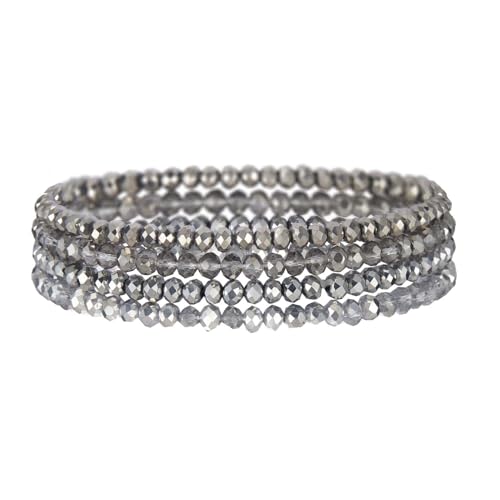 Damen Kristall Perlen Armband, Mehrschichtiges Steine Armband, Boho Modeschmuck Armband Damen, Mehrschichtige Kristall Stein Perlen Armbänder, Stapelbares Damen Yoga Armband für Frauen (Bunt 7) von GUSXPPD