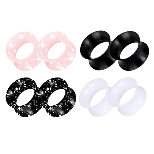 GUSXPPD 4 Paar Flesh Tunnel aus Silikon, 8-16mm Silikon Ohr Tunnel Set, Flexibel Flesh Tunnels Extra Soft Plug Expander Piercing Schmuck für Frauen Männer (12mm) von GUSXPPD