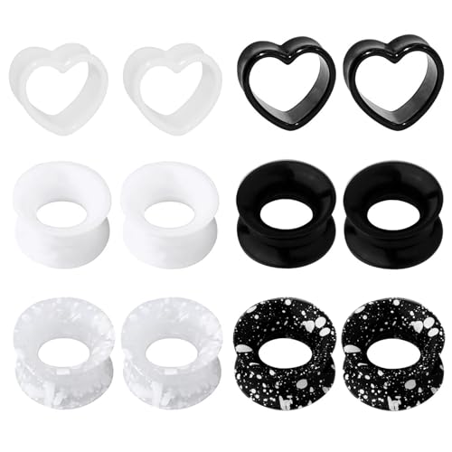 GUSXPPD 6 Paar Flesh Tunnel aus Silikon, 6-20mm Silikon Ohr Tunnel Set, Soft Ohr Plug Expander, Ohr Piercing Schmuck für Frauen Männer (10MM) von GUSXPPD