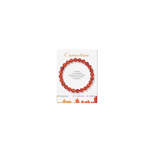 8mm Stretch Armband aus Echten Naturstein Perlen, Natursteinarmband, Edelstein Armband Damen Perlenarmband für Muttertag Geburtstag Valentinstag Weihnachten Geschenke (Roter Achat) von GUSXPPD