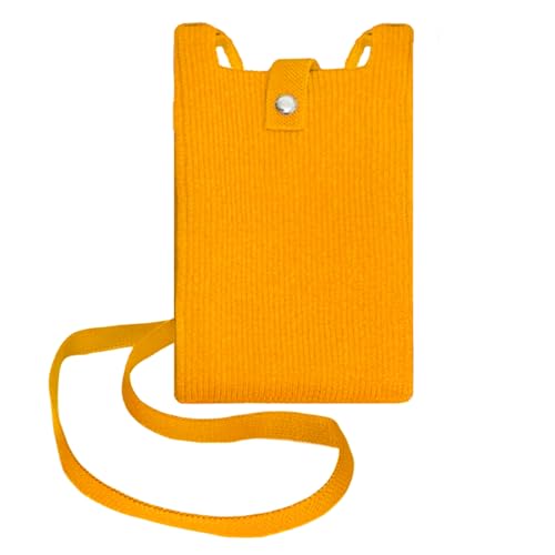 GUSXPPD kleine Handy Umhängetasche Damen,Gewebte Handytasche mit Geldbörse zum Umhängen, Crossbody Schultertasche Handytasche, 39 Zoll Schultergurt (Gelb) von GUSXPPD