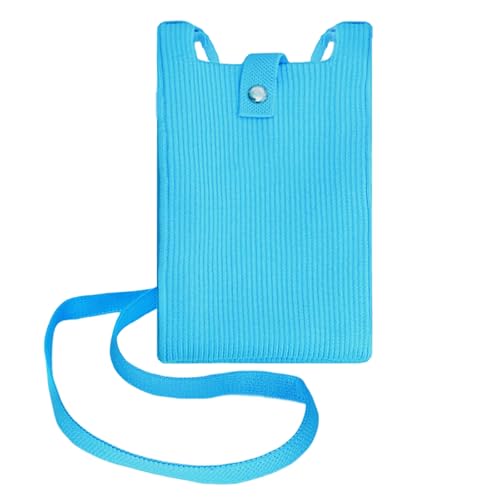 GUSXPPD kleine Handy Umhängetasche Damen,Gewebte Handytasche mit Geldbörse zum Umhängen, Crossbody Schultertasche Handytasche, 39 Zoll Schultergurt (Hellblau) von GUSXPPD