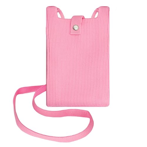 GUSXPPD kleine Handy Umhängetasche Damen,Gewebte Handytasche mit Geldbörse zum Umhängen, Crossbody Schultertasche Handytasche, 39 Zoll Schultergurt (Rosa) von GUSXPPD