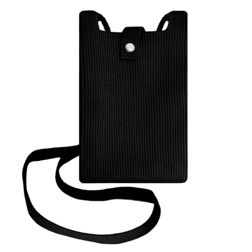 GUSXPPD kleine Handy Umhängetasche Damen,Gewebte Handytasche mit Geldbörse zum Umhängen, Crossbody Schultertasche Handytasche, 39 Zoll Schultergurt (Schwarz) von GUSXPPD