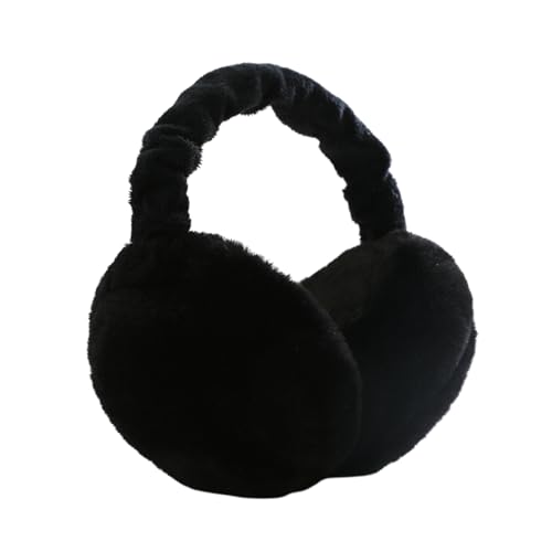 GUTERTOP Schwarz Ohrwärmer Erwachsene Winter Damen, Faltbare Ohren Wärmer, Verstellbarer Plüsch Ear Muffs Winter für Damen und Herren von GUTERTOP