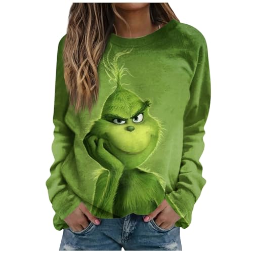 GUTOUWAN Black Friday Deals Now Grinch Pullover Weihnachten Weihnachtspulli Damen Fleece Overall Damen Kuschel Hoodie Decke Hoodie Damen Hoodies Damen Oversized Pullover Damen Oversize Deckenpullover von GUTOUWAN