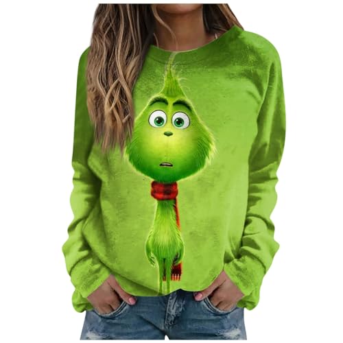 GUTOUWAN Early Black Friday Deals Now The Grinch Costume Oversize Pullover Damen Hoodie Kuschelpulli Onesie Kuschelig Übergroße Hoodie Sweatshirt Fleece Hoodie Damen Hoodie Kleid Damen Weihnachts von GUTOUWAN