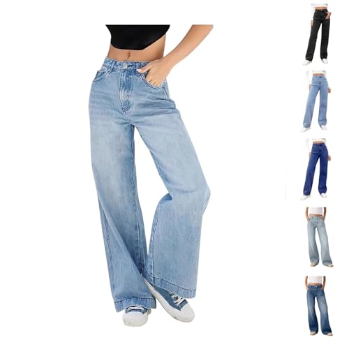 Jeanshose Damen Stretch Low Waist Jeans Damen Sweathose Mit Weitem Bein Frauen Petite Damen Jeans Sweatjeans Damen Jeans Stretch Low Waist Jeans Damen Jeans Hose Damen Karierte Jeans Damen A von GUTOUWAN