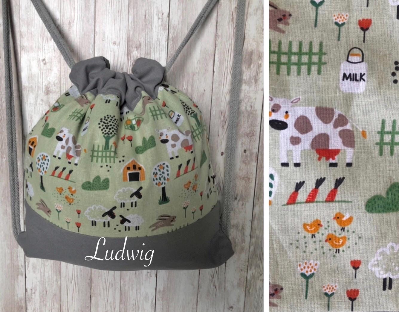 Kita-Kinderbeutel „Bauernhof"/Kindergartenrucksack Turnbeutel Rucksack von GUTgenaeht