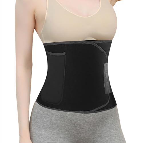 Bauchweggürtel Fitnessgürtel Taille Trimmer Fitness Gürtel zur Fettverbrennung Abnehmen Waisttrainer Taillenformer Verstellbarer Neopren Sauna Schwitzgürtel für Damen Herren mit Handytasche von GUUFOO