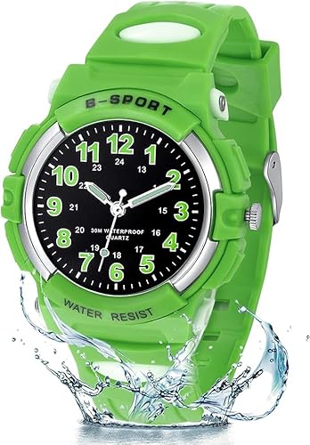 GUUMUXIN Kinderuhr Jungen Mädchen,Armbanduhr Jungen Analog,Armbanduhr Kinder,Analog Quartz Uhr mit Armbanduhr Kautschuk Wasserdicht Outdoor Sports Uhren von GUUMUXIN
