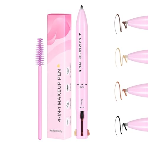 EternaljoyMart Eyebrow Pen, EternaljoyMart 4 in 1 Make -up -Stift, 4 Farbmulti -Gebrauchs -Make -up -Schönheitsstifte - Eyeliner, Lippenstift, Stirnstift und Textmarker, wasserdicht (#2) von GUUZETU