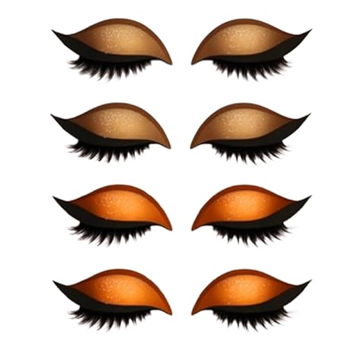 Fauler Lidschatten-Wimpern-Patch, Eyeliner und Wimpernaufkleber mit Glitzer, 3-in-1-Lidschatten-Wimpern-Make-up-Schablonen-Schablonen, ein Sekunde schnelles vorübergehendes Make-up (A2) von GUUZETU