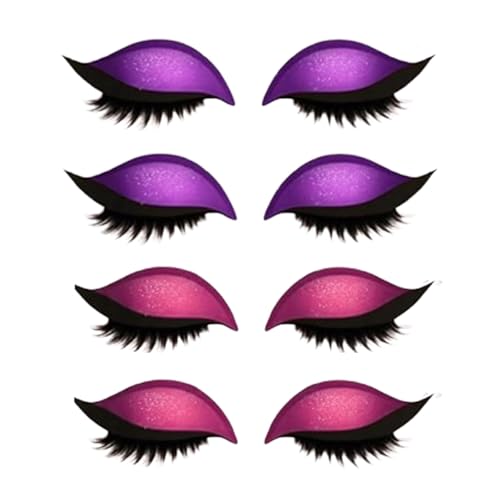 Fauler Lidschatten-Wimpern-Patch, Eyeliner und Wimpernaufkleber mit Glitzer, 3-in-1-Lidschatten-Wimpern-Make-up-Schablonen-Schablonen, ein Sekunde schnelles vorübergehendes Make-up (A3) von GUUZETU