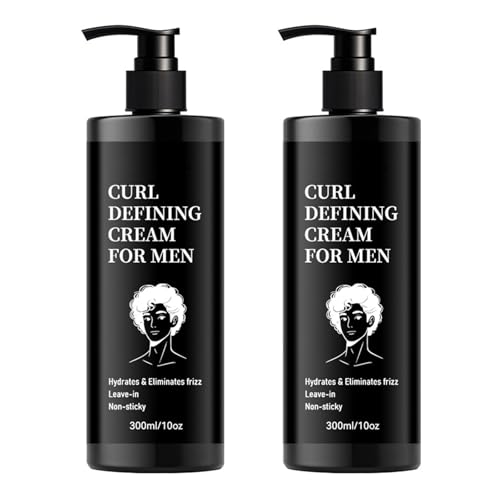 Lockencreme für Männer-Definiert Locken, Curl-Kicker-Haarcreme, feuchtigkeitsspendende Styler, Curls Enhancer, Medium Hold for Frizz und Lockensteuerung, nicht fettend (2PCS) von GUUZETU