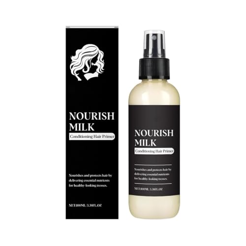 Nourish Milk Conditioning Hair Primer – Leave-In-Spray für geschmeidiges, entwirrendes und feuchtigkeitsspendendes Haar – Frizz-Kontrolle mit Milchproteinen für alle Haartypen (1 PC) von GUUZETU