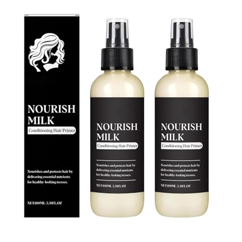 Nourish Milk Conditioning Hair Primer – Leave-In-Spray für geschmeidiges, entwirrendes und feuchtigkeitsspendendes Haar – Frizz-Kontrolle mit Milchproteinen für alle Haartypen (2 PCS) von GUUZETU