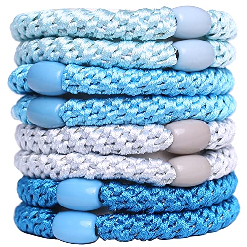 GYGYL 8Pcs Mixed Color Hair Ties for Women Girls, Elastics Hair Bands Ponytail Holders for Thick Hair, No Damage No Crease Hair Elastics(Style 10) von GUYI