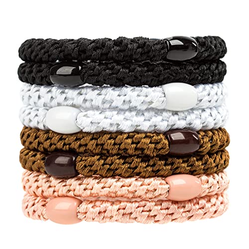 GYGYL 8Pcs Mixed Color Hair Ties for Women Girls, Elastics Hair Bands Ponytail Holders for Thick Hair, No Damage No Crease Hair Elastics(Style 11) von GUYI