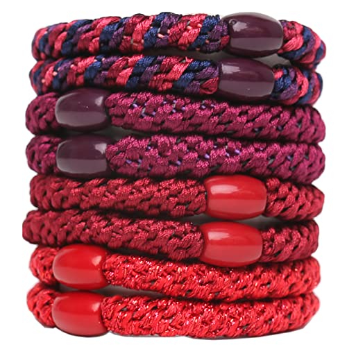GYGYL 8Pcs Mixed Color Hair Ties for Women Girls, Elastics Hair Bands Ponytail Holders for Thick Hair, No Damage No Crease Hair Elastics(Style 13) von GUYI