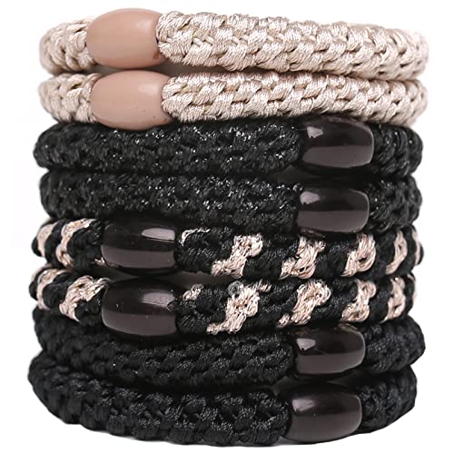 GYGYL 8Pcs Mixed Color Hair Ties for Women Girls, Elastics Hair Bands Ponytail Holders for Thick Hair, No Damage No Crease Hair Elastics(Style 15) von GUYI