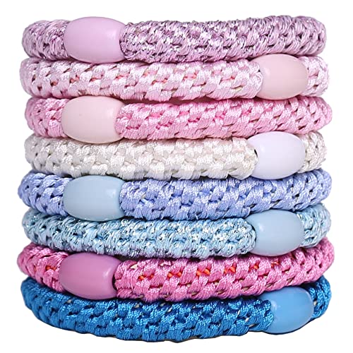 GYGYL 8Pcs Mixed Color Hair Ties for Women Girls, Elastics Hair Bands Ponytail Holders for Thick Hair, No Damage No Crease Hair Elastics(Style 8) von GUYI