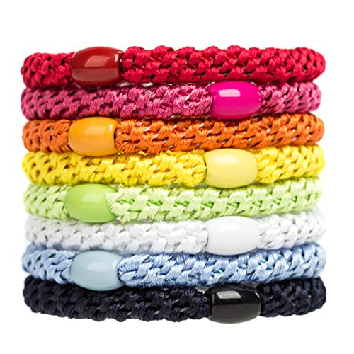 GYGYL Haargummis in verschiedenen Farben für Damen und Mädchen, elastische Haarbänder, Pferdeschwanzhalter für dickes Haar, keine Beschädigung, keine Falten, Haargummis (Stil 1), 8 Stück von GUYI