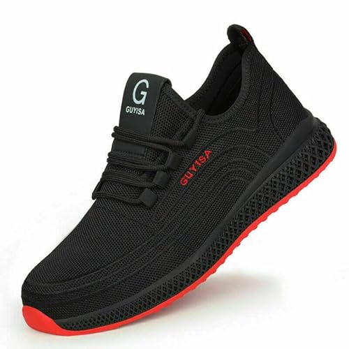 Sicherheitsschuhe für Herren, Stahlkappe, Arbeitsschuhe, Sneaker, leicht, rutschfest, atmungsaktiv, Schutzstiefel, Schwarz 07, 38 EU Sicherheitsschuhe für Herren, Stahlkappe, Arbeitsschuhe, Sneaker, leicht, rutschfest, atmungsaktiv, Schutzstiefel, Schwarz 07, 38 EU von GUYISA