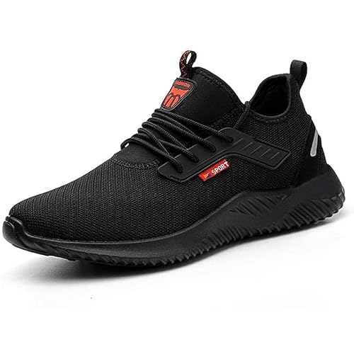 Sicherheitsschuhe für Herren, Stahlkappe, Arbeitsschuhe, Sneaker, leicht, rutschfest, atmungsaktiv, schützende Sneaker, Schwarz , 40 2/3 EU Sicherheitsschuhe für Herren, Stahlkappe, Arbeitsschuhe, Sneaker, leicht, rutschfest, atmungsaktiv, schützende Sneaker, Schwarz , 40 2/3 EU von GUYISA