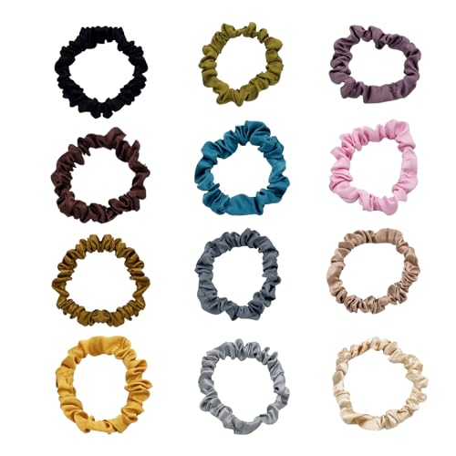 GUZHAIREN Satin-Haargummis für Damen und Mädchen, elastische Seiden-Haarbänder, dünne Haargummis, weiche Satin-Haargummis, Pferdeschwanz-Halter, Haar-Accessoires, 12 Stück GUZHAIREN Satin-Haargummis für Damen und Mädchen, elastische Seiden-Haarbänder, dünne Haargummis, weiche Satin-Haargummis, Pferdeschwanz-Halter, Haar-Accessoires, 12 Stück von GUZHAIREN