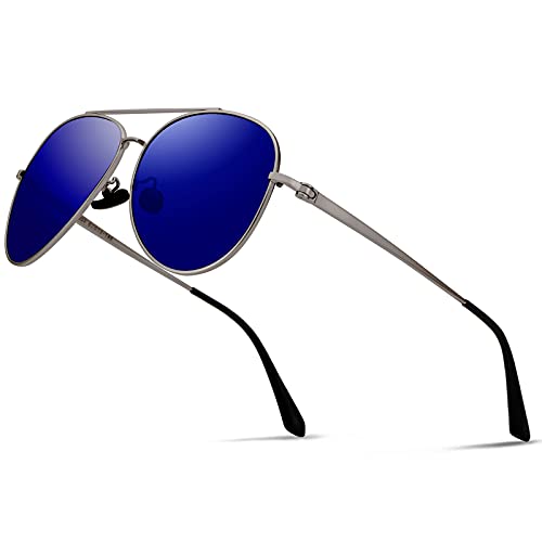 GUZTAG Sonnenbrille Herren Polarisierte Vintage Pilotenbrille Klassische Unisex Fliegerbrille Verspiegelt UV400 Schutz G8259 von GUZTAG