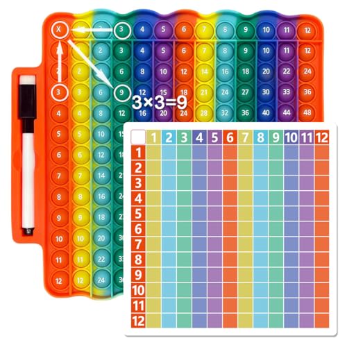 Pop It Fidget Toy, Push it and Pop Bubble Fidget Toy, Multiplikation und Addition Popit Lernspielzeug, Bubble Stressabbau Spielzeug, Kindergeburtstag Gastgeschenke Pop It Fidget Toy, Push it and Pop Bubble Fidget Toy, Multiplikation und Addition Popit Lernspielzeug, Bubble Stressabbau Spielzeug, Kindergeburtstag Gastgeschenke von GVEYIQK