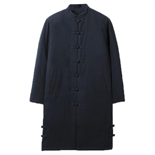 GVILTY Winter Warmer Mantelwandergewand Tang Anzug Männer Chinesische Tradition Stickerei Kung Fu Kleidung Tops Traditioneller Alter Kostüm Kampfkunstanzug Taichi Jacke Hem black-4XL von GVILTY