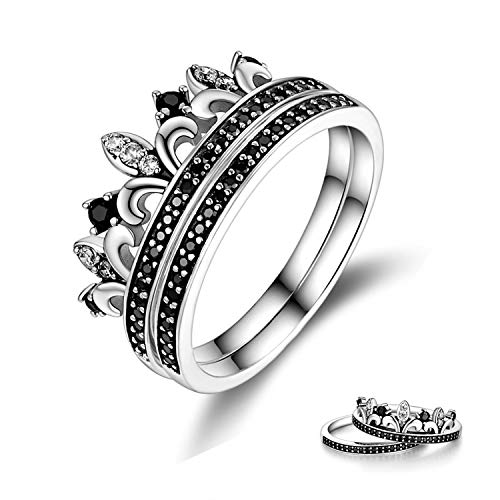 GW Princess Crown Ring - Engagement Ring- Sterling Silber Ring (57 (18.1)) von GW