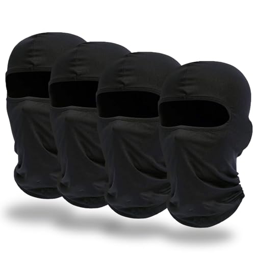 GWAWG 4PCS Sturmhauben Gesichtshaube Ski Maske Balaclava Vollgesicht Schwarz Winddichte Maske Geeignet Für Skifahren, Motorradfahren, Angeln, Snowboarden, Einheitsgröße von GWAWG