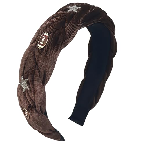 GWAWG Haarreif Dirndl, Damen Haarschmuck Geflochtener Haarreif mit Samt, Polsterung für Dirndl Trachtenfest, Oktoberfest Accessoires (Kaffeebraun, Eine Größe) von GWAWG