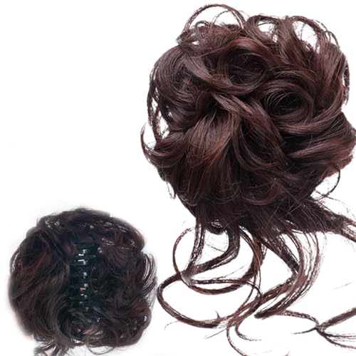 GWAWG Hair Accessories Bun Claw Clip Messy Bun Ponytail Extension Claw Clip Hair Extension Clips Hair Scrunchies for Women (Dark brown) von GWAWG