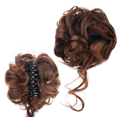 GWAWG Hair Accessories Bun Claw Clip Messy Bun Ponytail Extension Claw Clip Hair Extension Clips Hair Scrunchies for Women (Light brown) von GWAWG