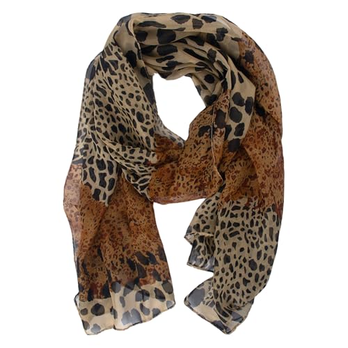 GWAWG Leopard Scarf Neckerchief Women's Spring Elegant Leopard Print Scarves Light Soft Thin Large Scarf von GWAWG