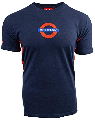 GWCC Lizenziertes Unisex-T-Shirt Mind The Gap Chain Stitch Embroidery Underground Navy, navy, L von GWCC