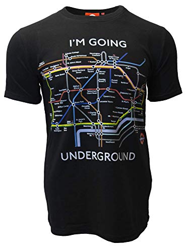 GWCC TFL™104 Unisex London Undergound™ Tube Map T-Shirt, Schwarz Gr. M, Schwarz von GWCC