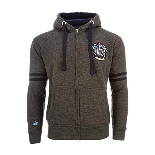 Harry Potter - Zip Hoodie - Ravenclaw Crest - CHARCOAL BLUE - XL von Heritage of Scotland