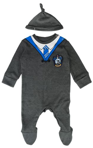 Lizenzierter Harry Potter Baby Strampler mit Hut Ravenclaw für Junge oder Mädchen (6-9 Monate) Anthrazit, Anthrazit, 6-9 Monate von GWCC