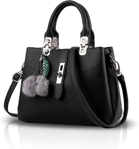 GWEMOSVSFQ 2025 Neue Handtaschen für Frauen Mode Damenhandtaschen & Umhängetaschen Designer Top Handle Bag mit Pompon,Pompom Black GWEMOSVSFQ 2025 Neue Handtaschen für Frauen Mode Damenhandtaschen & Umhängetaschen Designer Top Handle Bag mit Pompon,Pompom Black von GWEMOSVSFQ