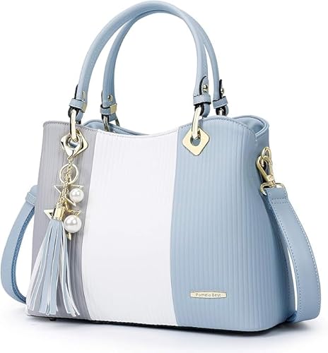 GWEMOSVSFQ Beste Handtaschen für Damen mit Mehreren Innentaschen und hübscher Farbkombination,Light Blue GWEMOSVSFQ Beste Handtaschen für Damen mit Mehreren Innentaschen und hübscher Farbkombination,Light Blue von GWEMOSVSFQ