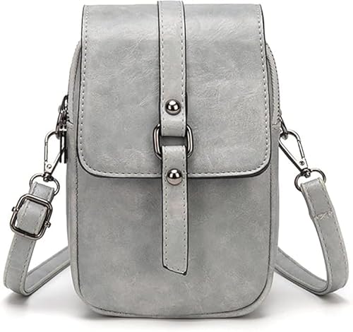 GWEMOSVSFQ Frauen Vintage Crossbody Handytasche Kleine Umhängetasche Umhängetasche Handtasche Geldbörse Geldbörse 2 Haupttaschen mit Kopfhörerloch,Grau GWEMOSVSFQ Frauen Vintage Crossbody Handytasche Kleine Umhängetasche Umhängetasche Handtasche Geldbörse Geldbörse 2 Haupttaschen mit Kopfhörerloch,Grau von GWEMOSVSFQ