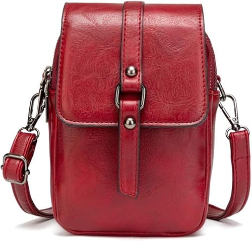 GWEMOSVSFQ Frauen Vintage Crossbody Handytasche Kleine Umhängetasche Umhängetasche Handtasche Geldbörse Geldbörse 2 Haupttaschen mit Kopfhörerloch,Rot GWEMOSVSFQ Frauen Vintage Crossbody Handytasche Kleine Umhängetasche Umhängetasche Handtasche Geldbörse Geldbörse 2 Haupttaschen mit Kopfhörerloch,Rot von GWEMOSVSFQ