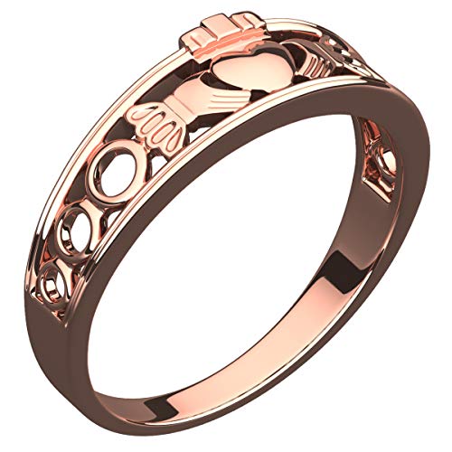 GWG Jewellery 18K Roségold vergoldetes Claddagh Ring Halbdeckendes Design – 8 in Geschenkbox für Frauen GWG Jewellery 18K Roségold vergoldetes Claddagh Ring Halbdeckendes Design – 8 in Geschenkbox für Frauen von GWG Jewellery